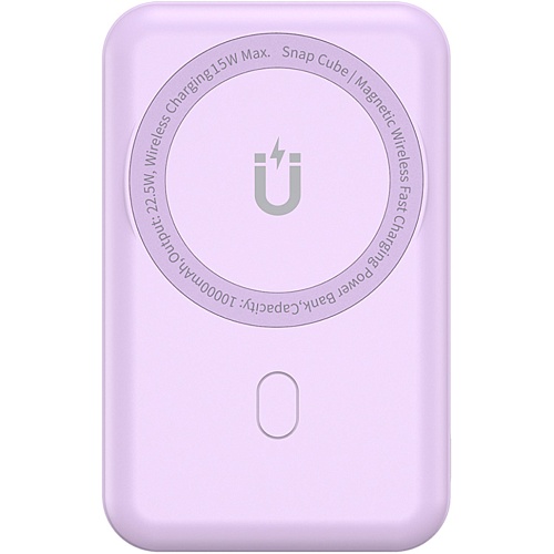 Внешний аккумулятор WiWU Snap Cube Magnetic Wireless Charger 10000mAh Purple (6936686409391)