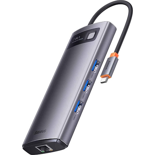 USB-хаб Baseus Metal Gleam Series 7-in-1 Multifunctional Type-C HUB Gray (WKWG040113)
