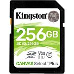 Карта памяти Kingston SDXC Canvas Select Plus 256GB Class 10 UHS-I U3 V30 (SDS2/256GB)