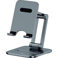 Подставка для смартфона Baseus Desktop Biaxial Foldable Metal Stand Gray (LUSZ000013)