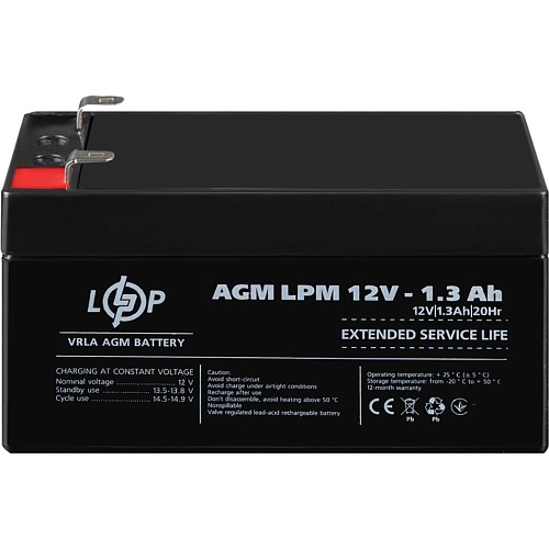 Аккумулятор LogicPower AGM 12V (12V/1.3Ah/15.6Wh) (4131) Аккумулятор LogicPower AGM 12V (12V/1.3Ah/15.6Wh) (4131)