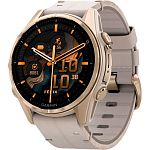 Смарт-часы Garmin Fenix 8 AMOLED Sapphire 43mm Soft Gold with Limestone Leather Band (010-02903-40)