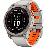 Смарт-часы Garmin Fenix 7X Pro Sapphire Solar Edition Titanium with Fog Gray/Ember Orange Band (010-02778-14)