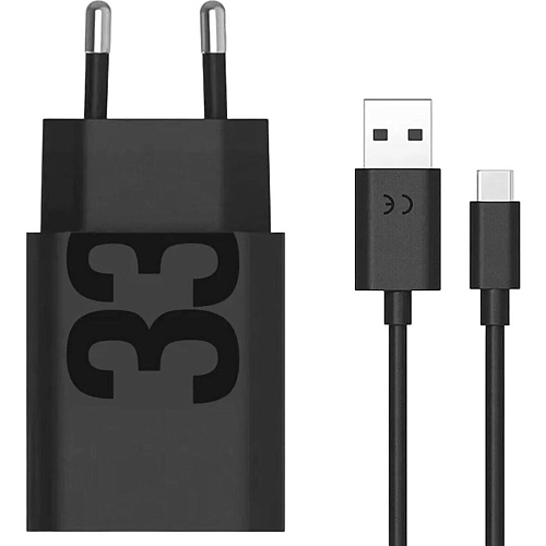 Мережевий зарядний пристрій Motorola TurboPower 33W + Сable USB-A to USB-C Black (MC-332L) - придбати в Дніпрі, Україні: ціна, характеристики | інтернет-магазин TOUCH