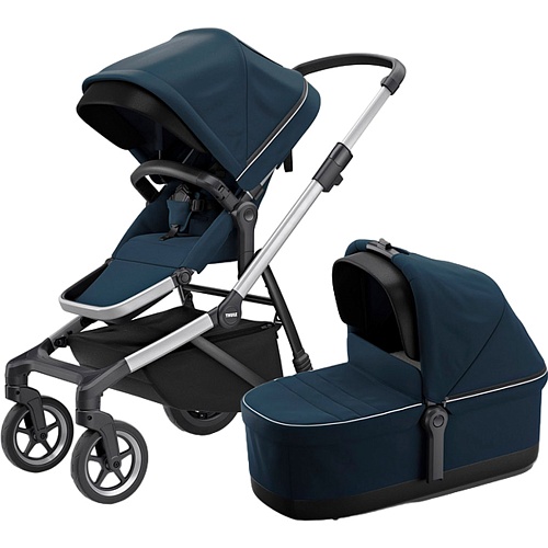 Детская коляска Thule Sleek Aluminum/Navy Blue (11000010)