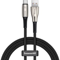 Кабель Baseus Water Drop-shaped Lamp SuperCharge Cable USB-C 66W 1m Black (CATSD-M01)