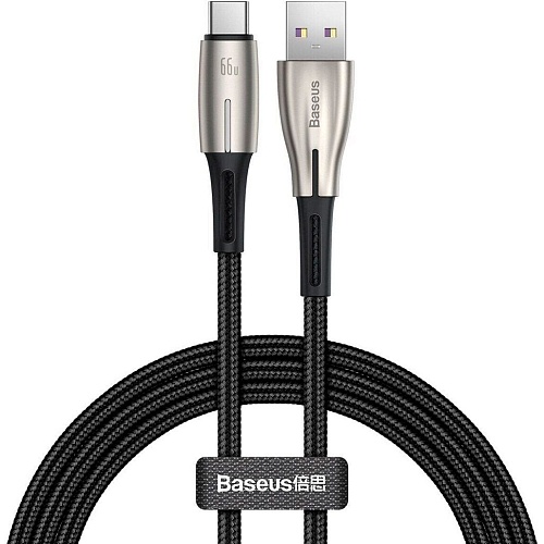 Кабель Baseus Water Drop-shaped Lamp SuperCharge Cable USB-C 66W 1m Black (CATSD-M01)