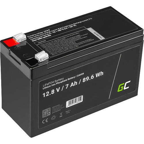 Аккумулятор Green Cell LiFePO4 12V (12.8V/7Ah/89.6Wh) (CAV09)