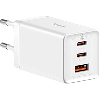 Мережевий зарядний пристрій Baseus GaN5 Pro Fast Charger 2C+U 65W + Cable USB-C White (CCGP120202) - придбати в Дніпрі, Україні: ціна, характеристики | інтернет-магазин TOUCH