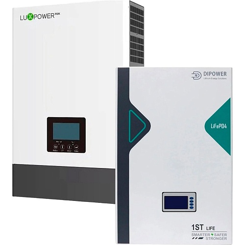 Гибридный солнечный инвертор LuxPower SNA6000 Wide PV + АКБ Dipower LiFePO4 5120Wh