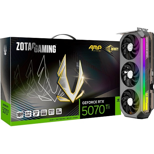 Відеокарта Zotac Gaming GeForce RTX 5070 Ti AMP Extreme INFINITY (ZT-B50710B-10P) EU - придбати в Дніпрі, Україні: ціна, характеристики | інтернет-магазин TOUCH