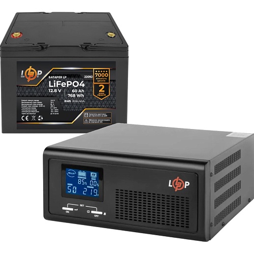 Источник бесперебойного питания (ИБП) LogicPower B430 + LiFePO4 батарея 12.8V - 60Ah BMS 80A/40A LCD (24828)