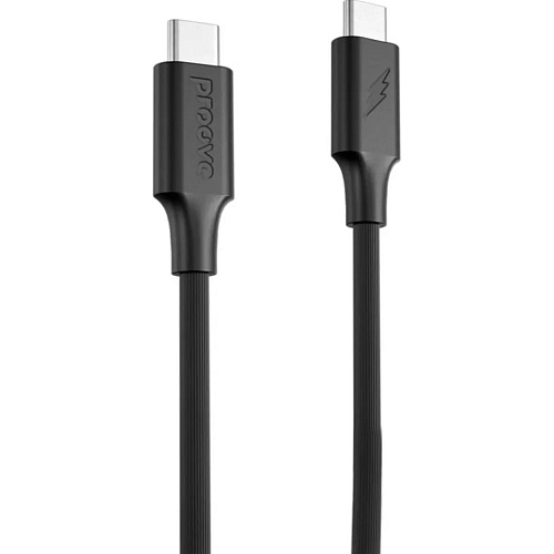 Кабель Proove Striped Silicone USB-C to USB-C 60W 1m Black (CCSS60002201)