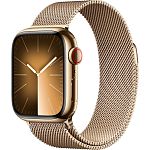 Смарт-годинник Apple Watch Series 9 GPS + Cellular 41mm Gold Stainless Steel with Gold Milanese Loop (MRJ73)