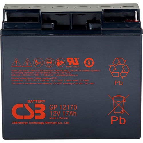 Аккумулятор CSB AGM 12V (12V/17Ah/204Wh) (GP12170)