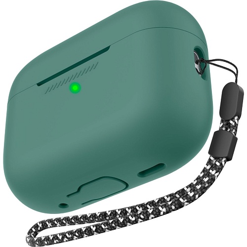 Чехол AhaStyle Colorful Silicone Case для AirPods Pro 2 Midnight Green (CP-187-2-C-PG)