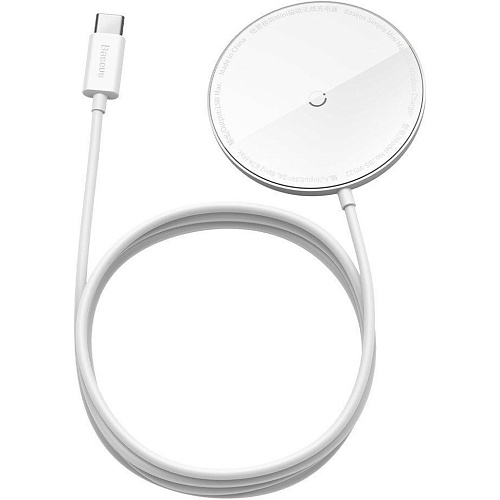 Беспроводное зарядное устройство Baseus Simple Mini Magnetic Wireless Charger White (WXJK-F02)