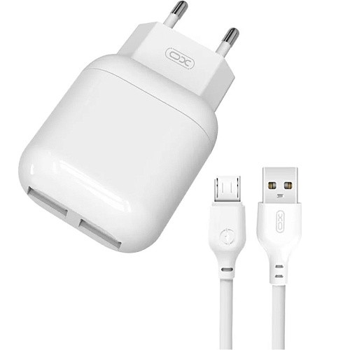 Мережевий зарядний пристрій XO L78 Double USB 12w + Cable USB-A to MicroUSB White - придбати в Дніпрі, Україні: ціна, характеристики | інтернет-магазин TOUCH