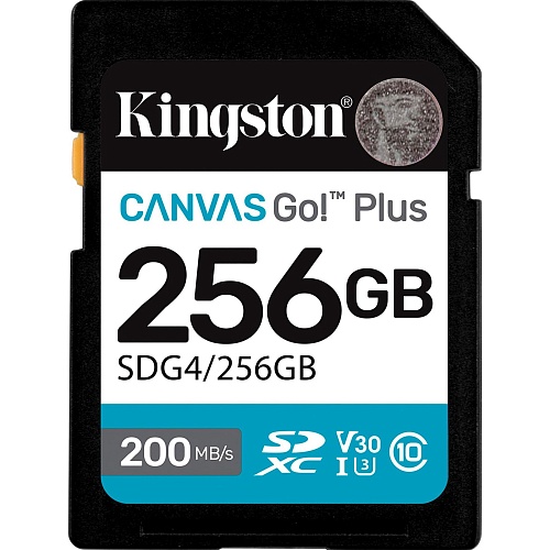Карта пам'яті Kingston SDXC Canvas Go! Plus 256GB Class 10 UHS-I U3 V30 (SDG4/256GB) - придбати в Дніпрі, Україні: ціна, характеристики | інтернет-магазин TOUCH