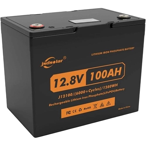 Аккумулятор JSDSolar LiFePO4 12V (12.8V/100Ah/1280Wh) (JSDS12100LED) Аккумулятор JSDSolar LiFePO4 12V (12.8V/100Ah/1280Wh) (JSDS12100LED)