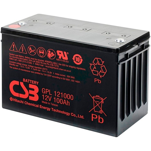 Аккумулятор CSB AGM 12V (12V/100Ah/1200Wh) (GPL121000)