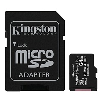 Карта пам'яті Kingston 64GB microSDXC Canvas Select Plus 100R A1 C10 + SD адаптер (SDCS2/64GB) - придбати в Дніпрі, Україні: ціна, характеристики | інтернет-магазин TOUCH