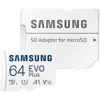 Карта памяти Samsung microSDXC EVO Plus 64GB UHS-I U1 V10 A1 + SD Adapter (MB-MC64KA) Карта памяти Samsung microSDXC EVO Plus 64GB UHS-I U1 V10 A1 + SD Adapter (MB-MC64KA)