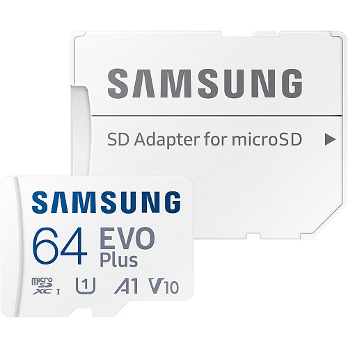 Карта памяти Samsung microSDXC EVO Plus 64GB UHS-I U1 V10 A1 + SD Adapter (MB-MC64KA)