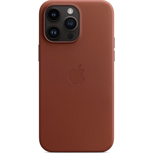 Чехол Leather Case with MagSafe для Apple iPhone 14 Pro Umber AAA