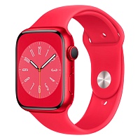Смарт-часы Apple Watch Series 8 45mm Red Aluminum Case with Red Sport Band (MNP43UL/A)