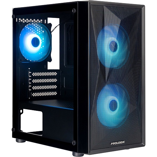 Корпус Prologix E102 Tempered Glass&Mesh Black