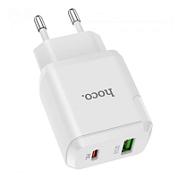 Сетевое зарядное устройство Hoco N5 Favor Dual Port PD20W+QC3.0 (White)