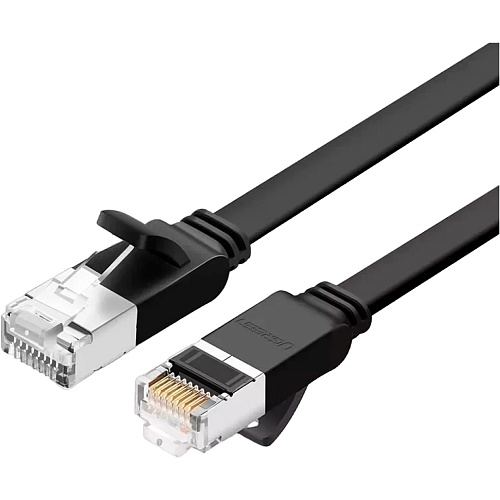 Патч-корд Ugreen NW101 Cat 6 U/UTP Pure Copper Ethernet Flat Cable 1m Black (50184)