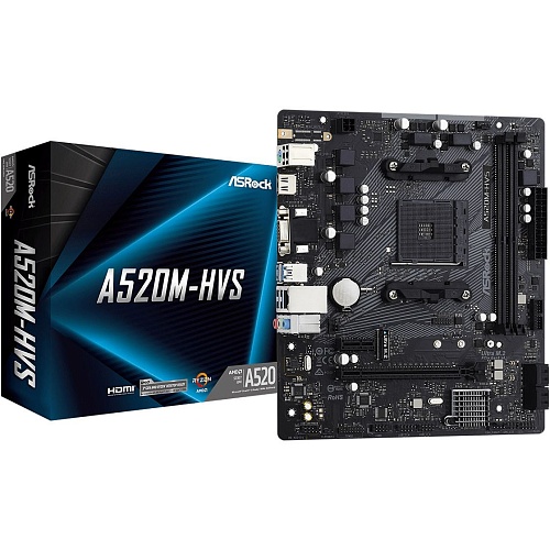 Материнська плата ASRock A520M-HVS - придбати в Дніпрі, Україні: ціна, характеристики | інтернет-магазин TOUCH