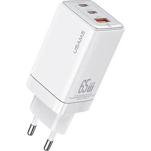 Сетевое зарядное устройство Usams US-CC180 65W White (CC180TC02)