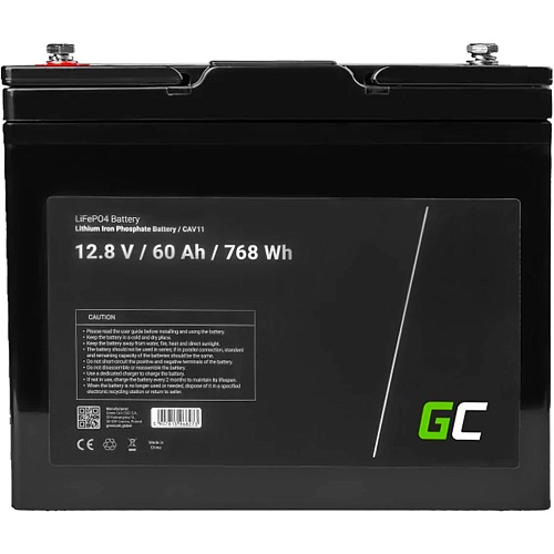 Акумулятор Green Cell LiFePO4 12V (12.8V/60Ah/768Wh) (CAV11) - придбати в Дніпрі, Україні: ціна, характеристики | інтернет-магазин TOUCH