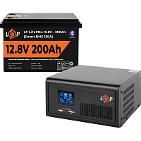Источник бесперебойного питания (ИБП) LogicPower LPE-B-PSW-1500VA + LiFePO4 батарея 12.8V - 200Ah Smart BMS BT (20485)