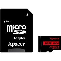 Карта пам'яті Apacer microSDHC 32GB Class 10 UHS-I/U1 R100 + SD adapter (AP32GMCSH10UB-R) - придбати в Дніпрі, Україні: ціна, характеристики | інтернет-магазин TOUCH