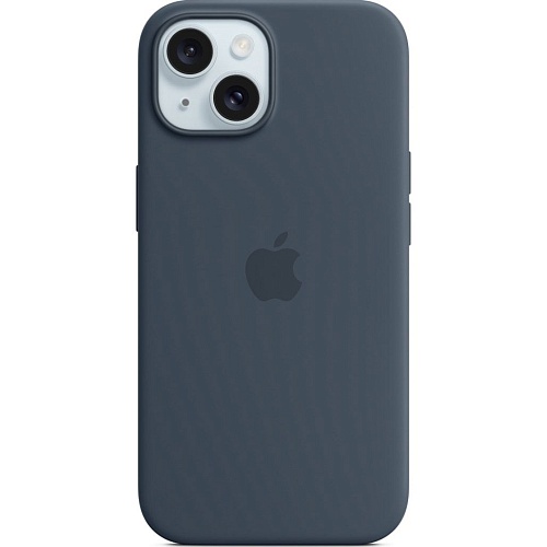 Чехол Apple Silicone Case with MagSafe для iPhone 15 Storm Blue (MT0N3ZM/A)