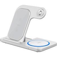 Беспроводное зарядное устройство WiWU Wi-W020 Foldable Magnetic Station Wireless Charger 3in1 15W White (6976195093537)