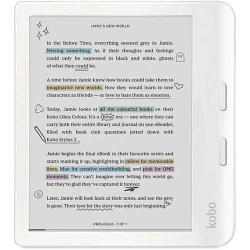 Электронная книга Kobo Libra Colour White (N428-KU-WH-K-CK) Электронная книга Kobo Libra Colour White (N428-KU-WH-K-CK)