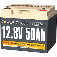Аккумулятор Power Queen LiFePO4 12V (12.8V/50Ah/640Wh) (BMS 100A/100A) Аккумулятор Power Queen LiFePO4 12V (12.8V/50Ah/640Wh) (BMS 100A/100A)