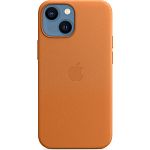 Чехол Leather Case with MagSafe для Apple iPhone 14 Golden Brown AAA