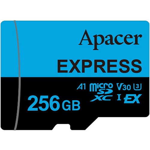 Карта памяти Apacer microSDXC 256GB Class 10 UHS-I U3 V30 A1 (AP256GMCEXG3X17-RA)