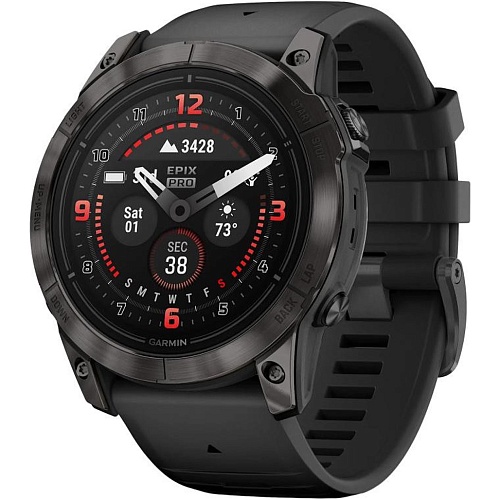 Смарт-часы Garmin Epix Pro (Gen 2) Sapphire Edition 47mm Carbon Gray DLC Titanium with Black Band (010-02803-10)