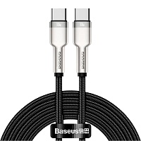 Кабель Baseus Cafule Metal USB-C to USB-C 100W 1m Black (CATJK-C01)