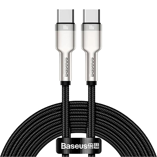 Кабель Baseus Cafule Metal USB-C to USB-C 100W 1m Black (CATJK-C01)