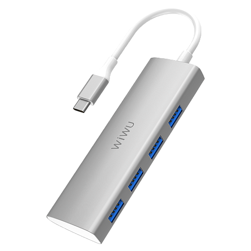 USB-хаб WiWU Alpha A440 (Silver)