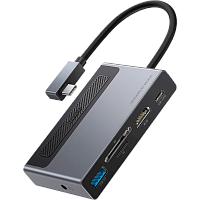 USB-хаб Baseus Magic Multifunctional Type-C HUB with a Retractable Clip Standard Edition Space Gray (CAHUB-DA0G) USB-хаб Baseus Magic Multifunctional Type-C HUB with a Retractable Clip Standard Edition Space Gray (CAHUB-DA0G)