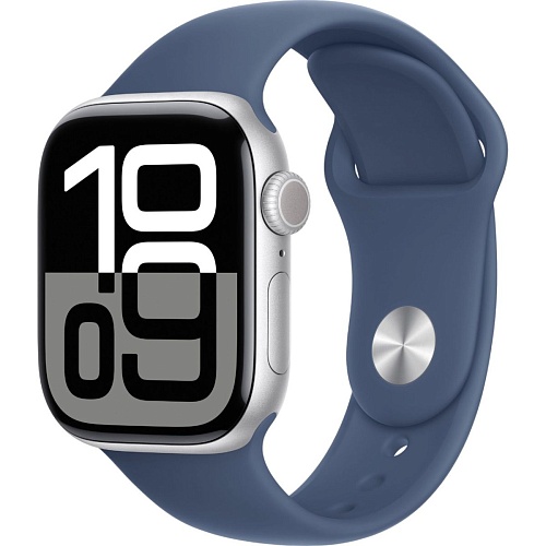 Смарт-часы Apple Watch Series 10 GPS 42mm Silver Aluminum Case with Denim Sport Band S/M (MWWA3)